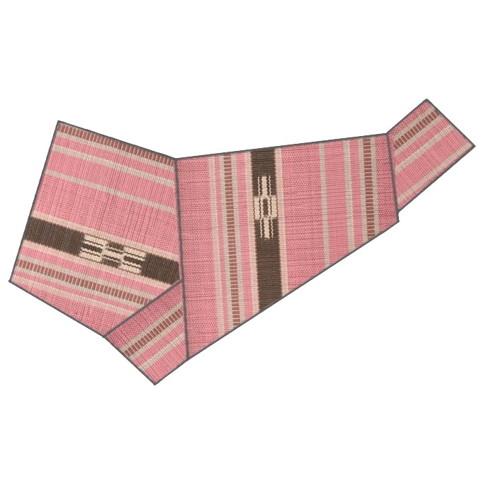 八重山ミンサー 半幅帯 ハーリーピンク｜温かい色合いとシンプルな